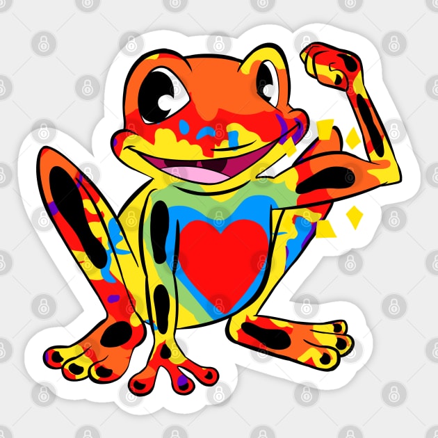 Happy Strong Frog Sticker by HappyFrogsCBD